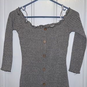 Gray off the shoulder dress